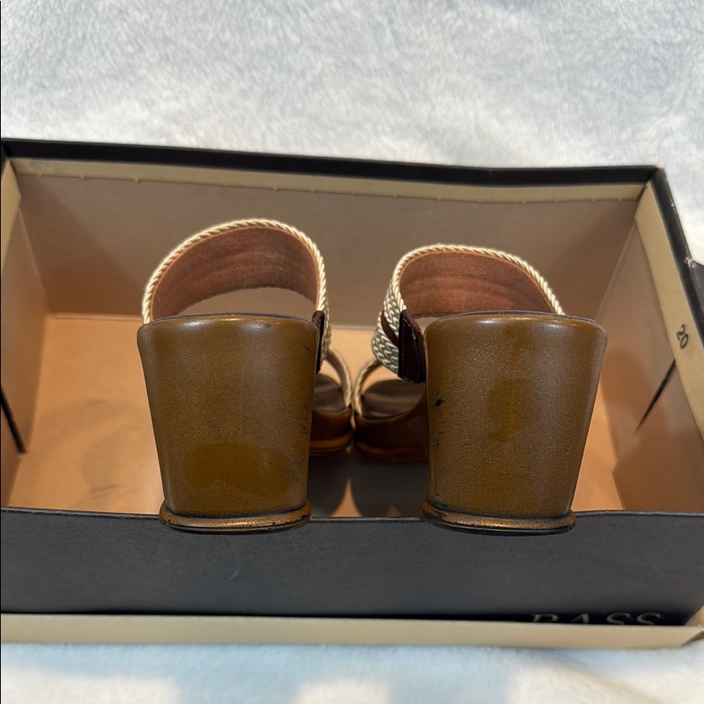 Bass Brown Comb Nathalie Leather Sandals